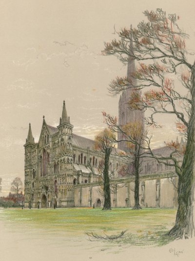 Kathedrale von Salisbury von Cecil Charles Windsor Aldin